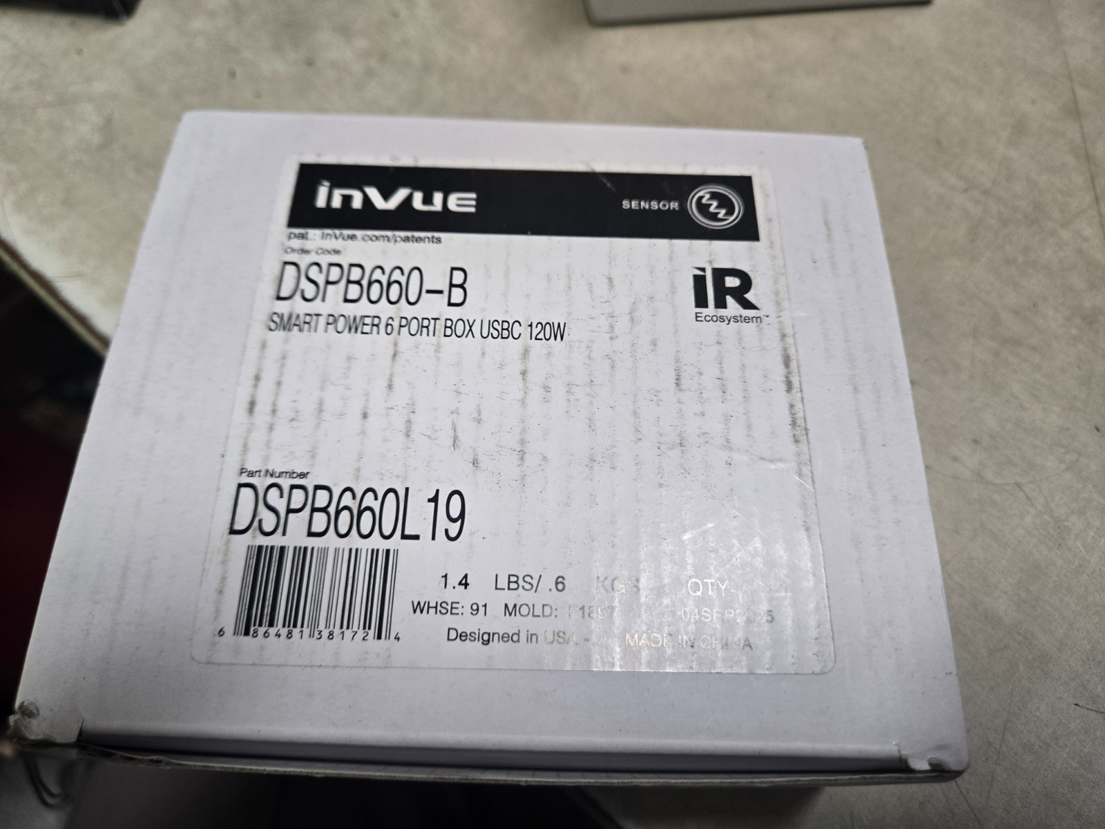 Invue Smart Power 6 Port Box USB-C 120W / DSPBB660-B New Open box