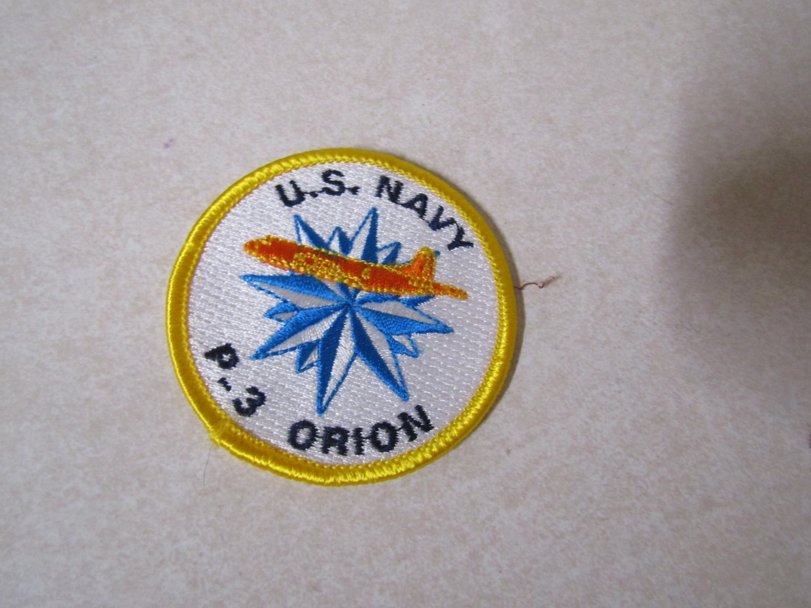MILITARY PATCH US NAVY P-3 ORION 2 1/2 INCHES ROUND