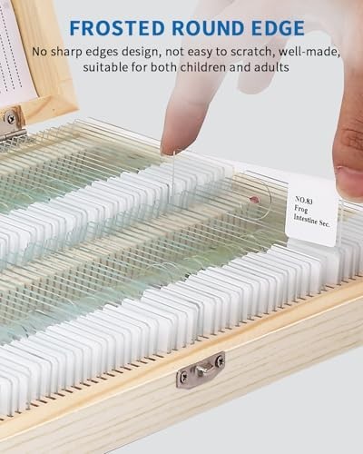120 Pcs Educational Microscope Slides Set with Specimens for Biology Experiments