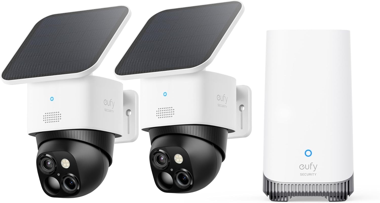 eufy SoloCam S340 2-Cam Kit HomeBase S380 Solar Wireless Outdoor Camera Wi-Fi
