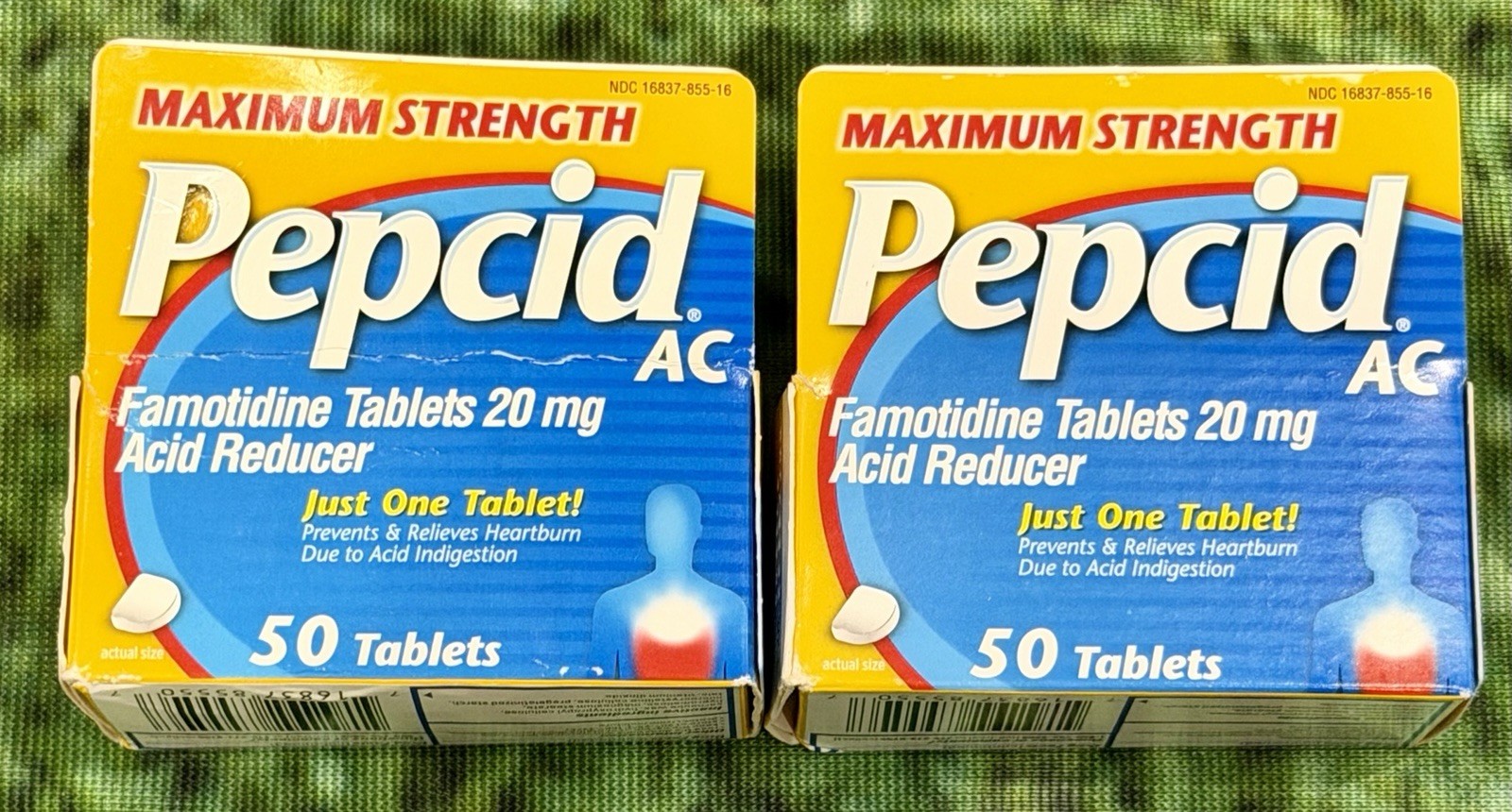 (2) Pepcid AC Maximum Strength Heartburn Prevention & Relief Tablets 50 Tab 3/28