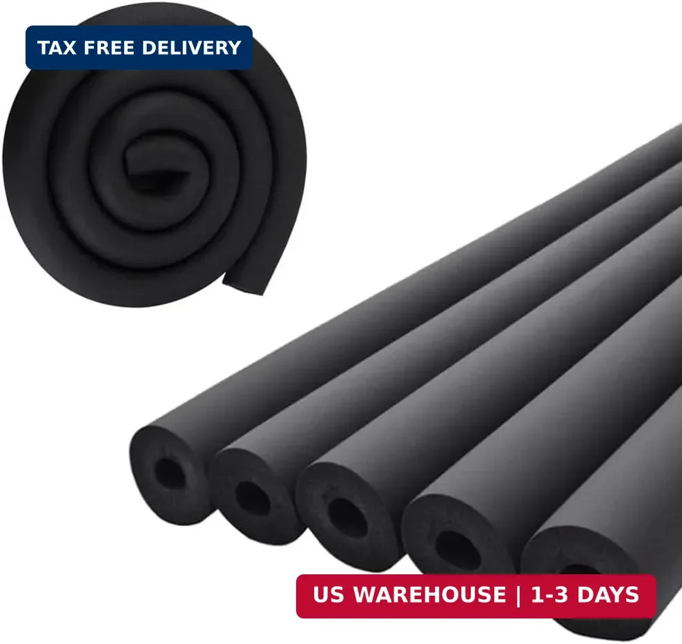 Pipe Insulation Tubing (1-5/8" x 3/8" x 6FT), 1-5/8" ID Pipe Insulation Foam Tub