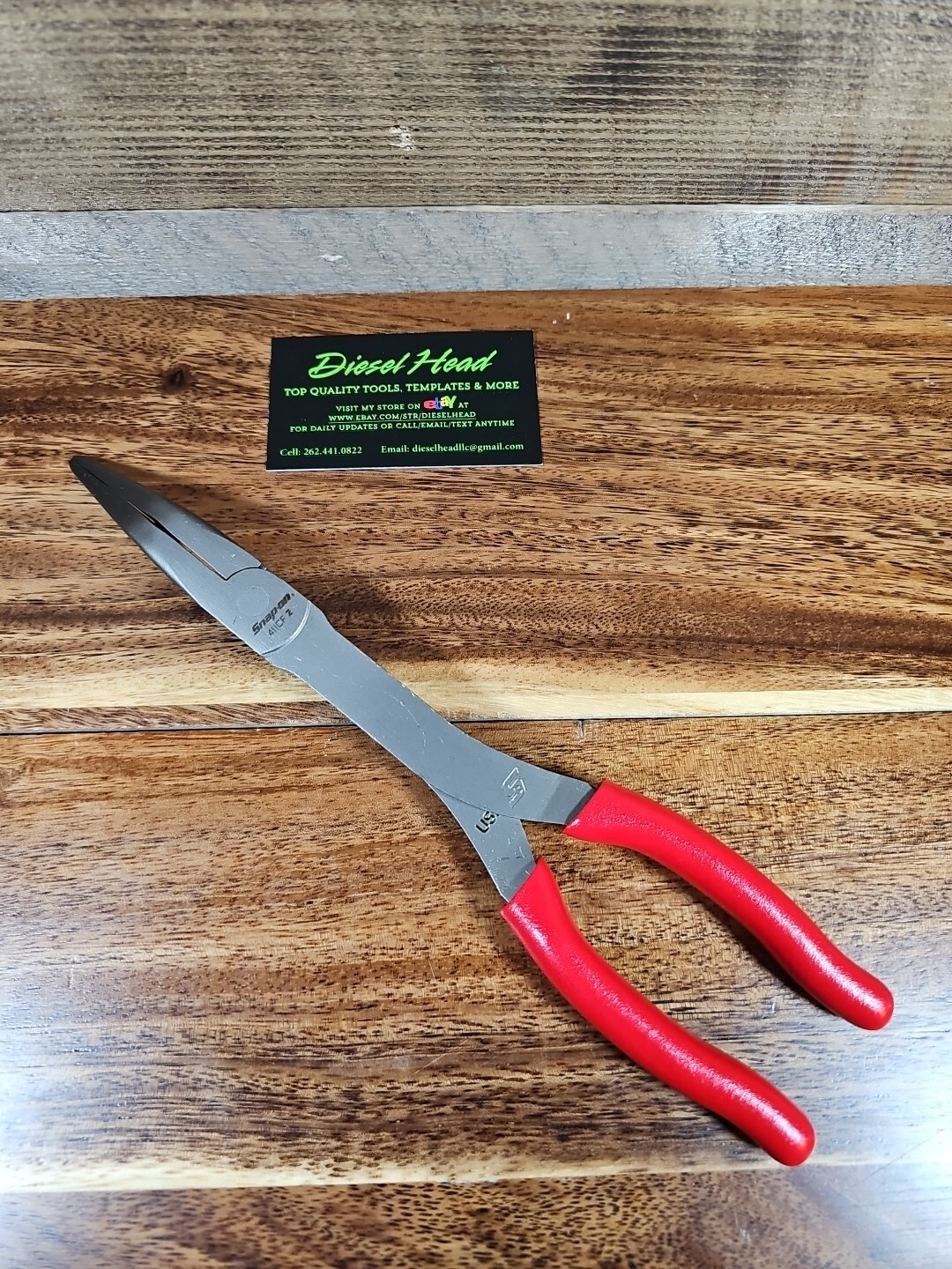 *NEW* Snap On 411CF Long Neck 35° RED Needle Nose Pliers - FREE SHIPPING