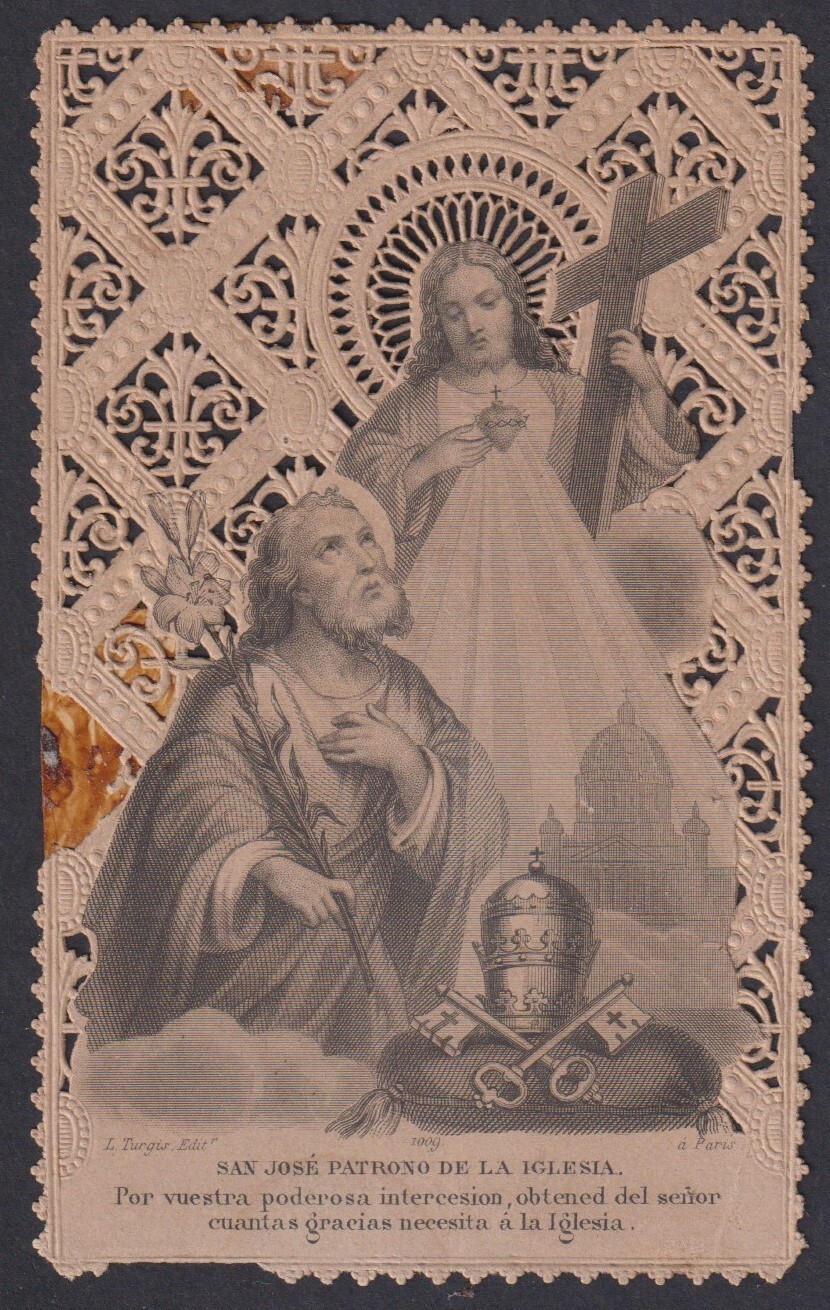 Holy card antique canivet de Jesus santino image pieuses estampa