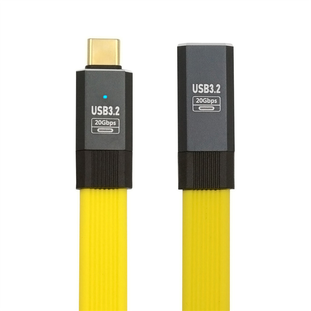 CY USB4 Extension Cable 20Gbps Male to Female Flat Slim FPC Cable 100W 8K 5K