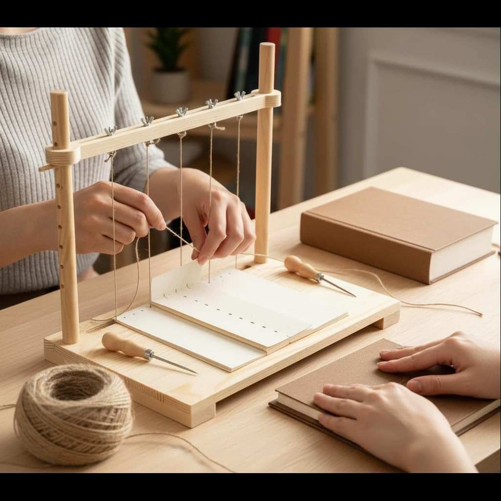 Bookbinding Sewing Frame Set Wood Book Binding Kits Bookbinding Punching Guide T