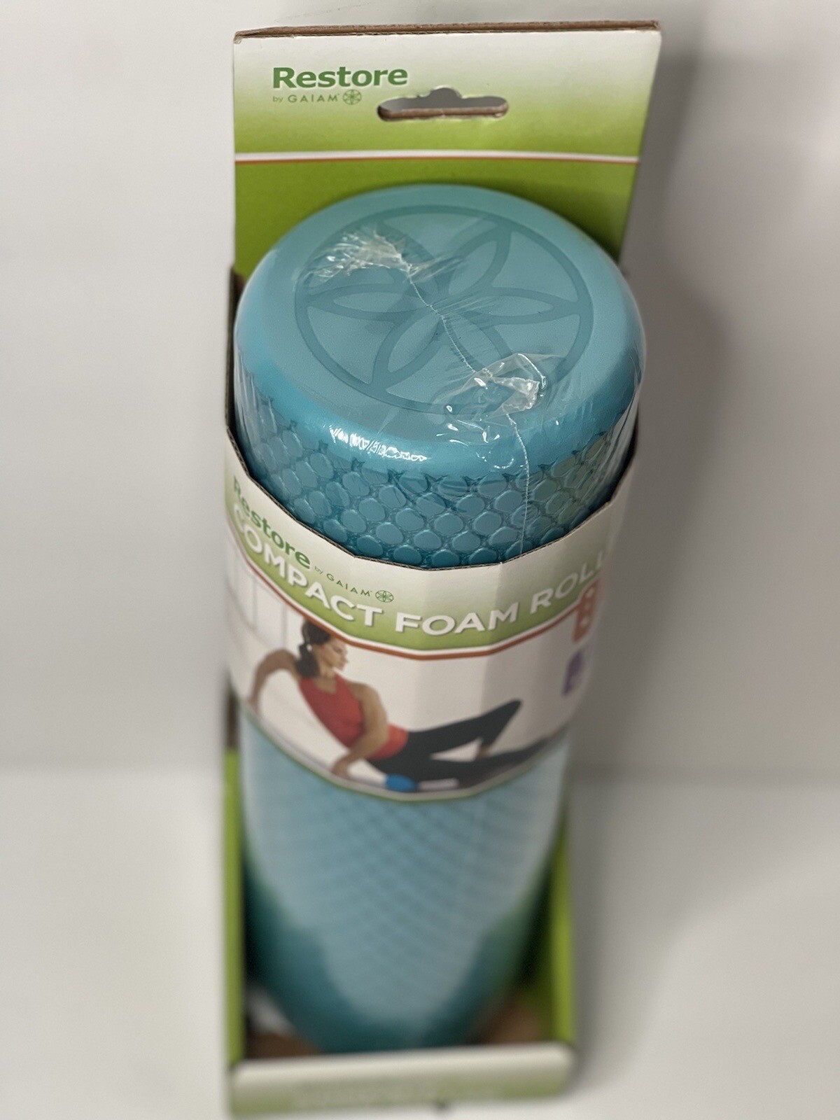 RESTORE COMPACT FOAM ROLLER BY GIAM TURQUOISE TEXTURED RECOVERY ROLLER EXERCISER