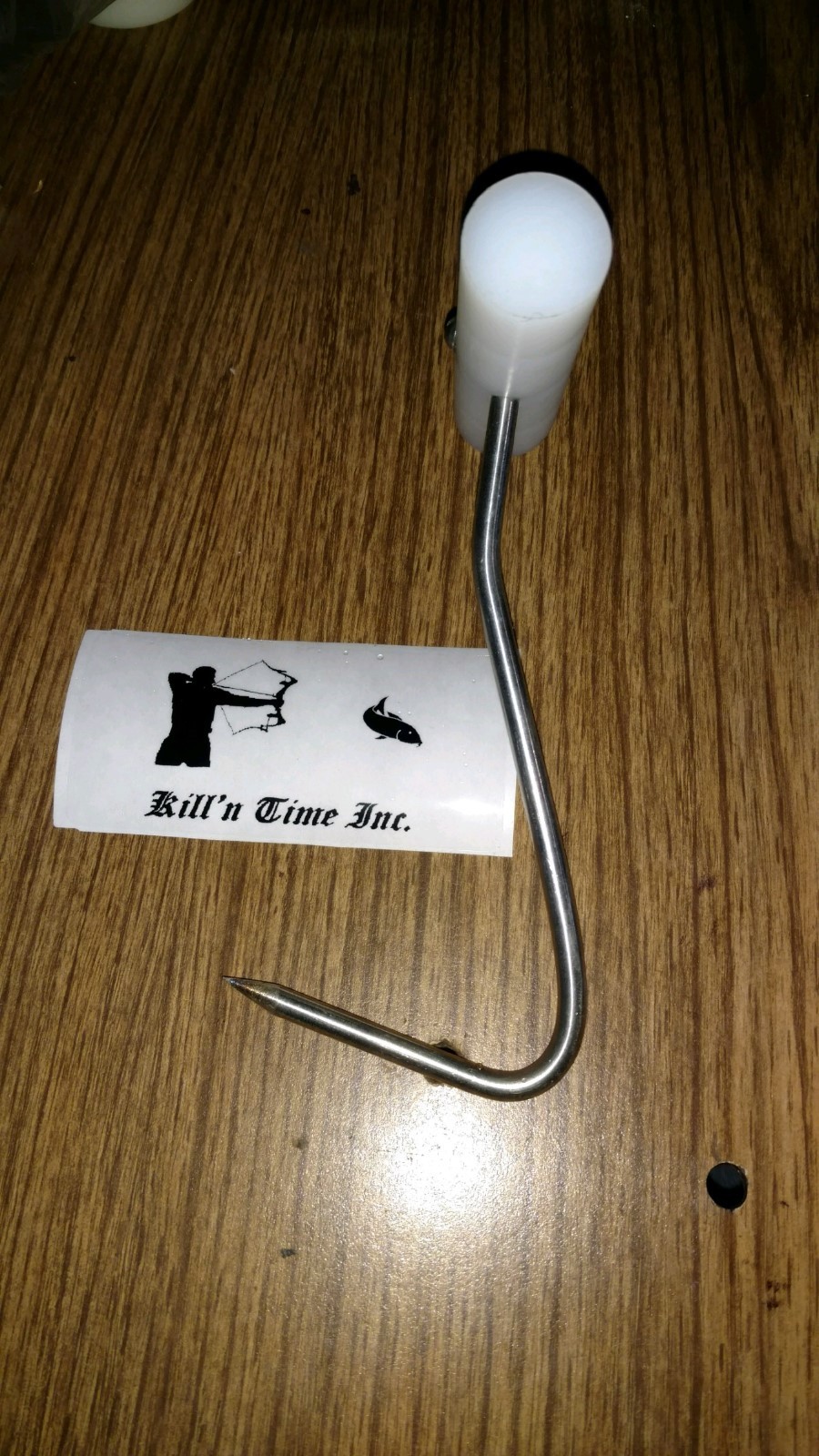 Bow Fishing Stainless Fish Meat Hook Heavy Duty Center Grip Handle 6" Long
