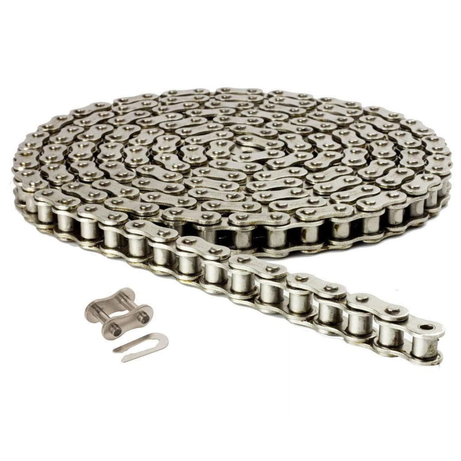 #40NP Corrosion Resistant Nickel-Plated Roller Chain 100ft Roll with 10 Links