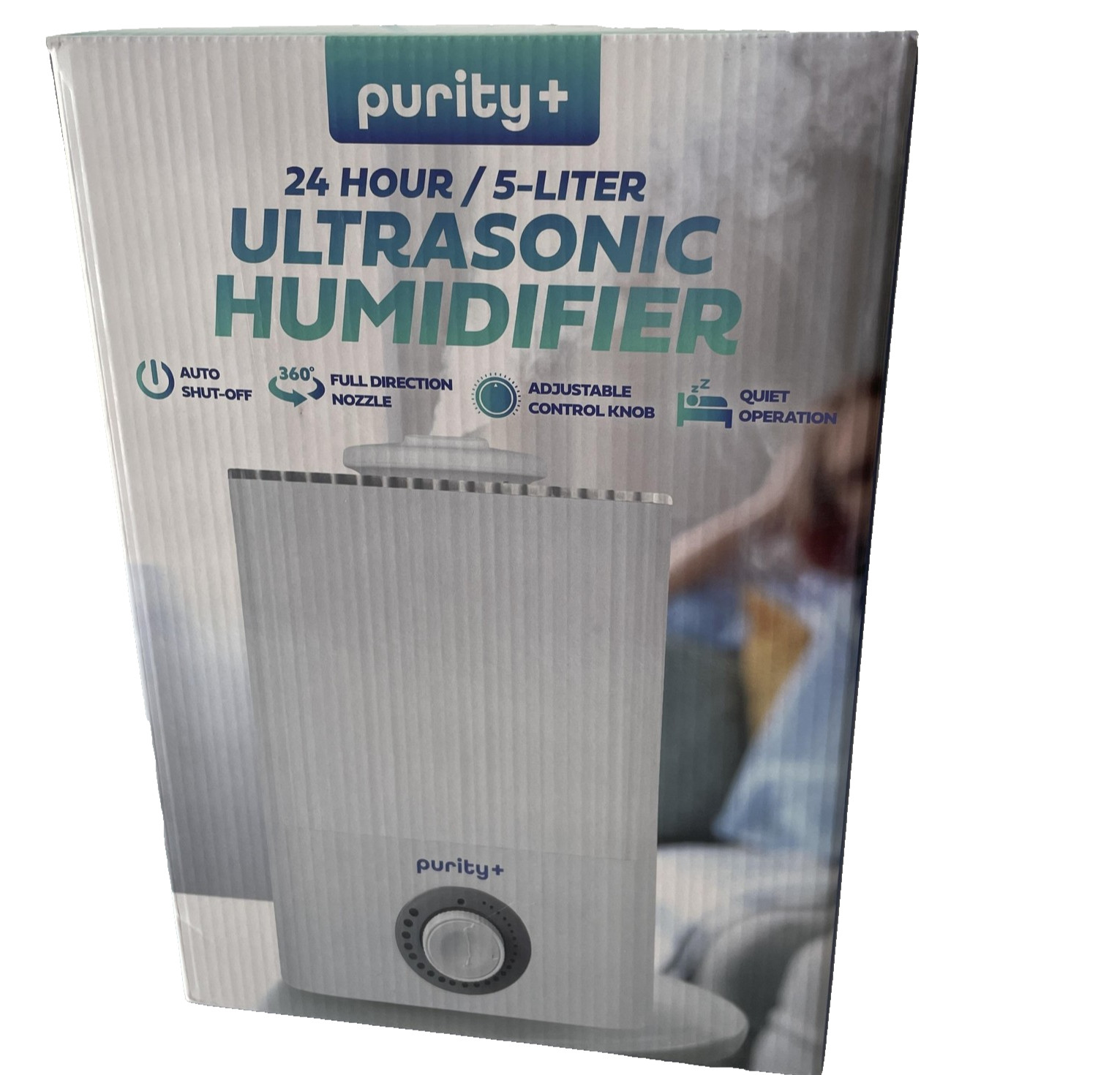 Purity+ Ultrasonic Humidifier 24 Hour 5 Liter White PUR-24HUM Tabletop Room
