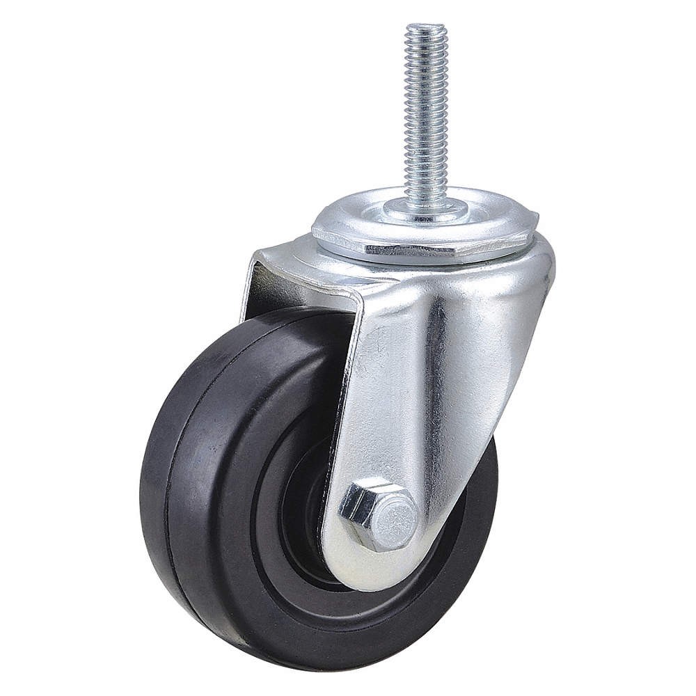 GRAINGER APPROVED 1G016 Stem Caster,3"dia,Rubber,110lb 1G016