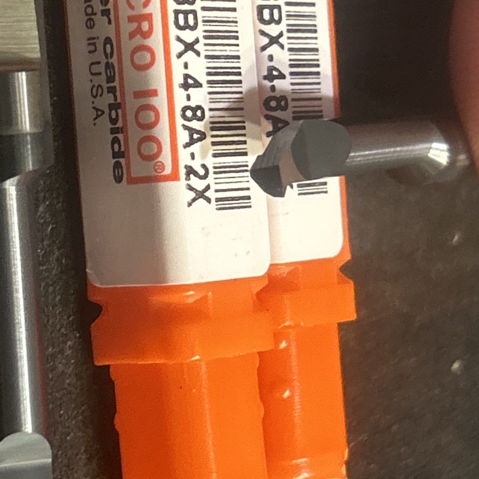 2, Micro 100 Carbide Quick Change ID Back 45° Chamfer Bars .25” Shank 1” Reach