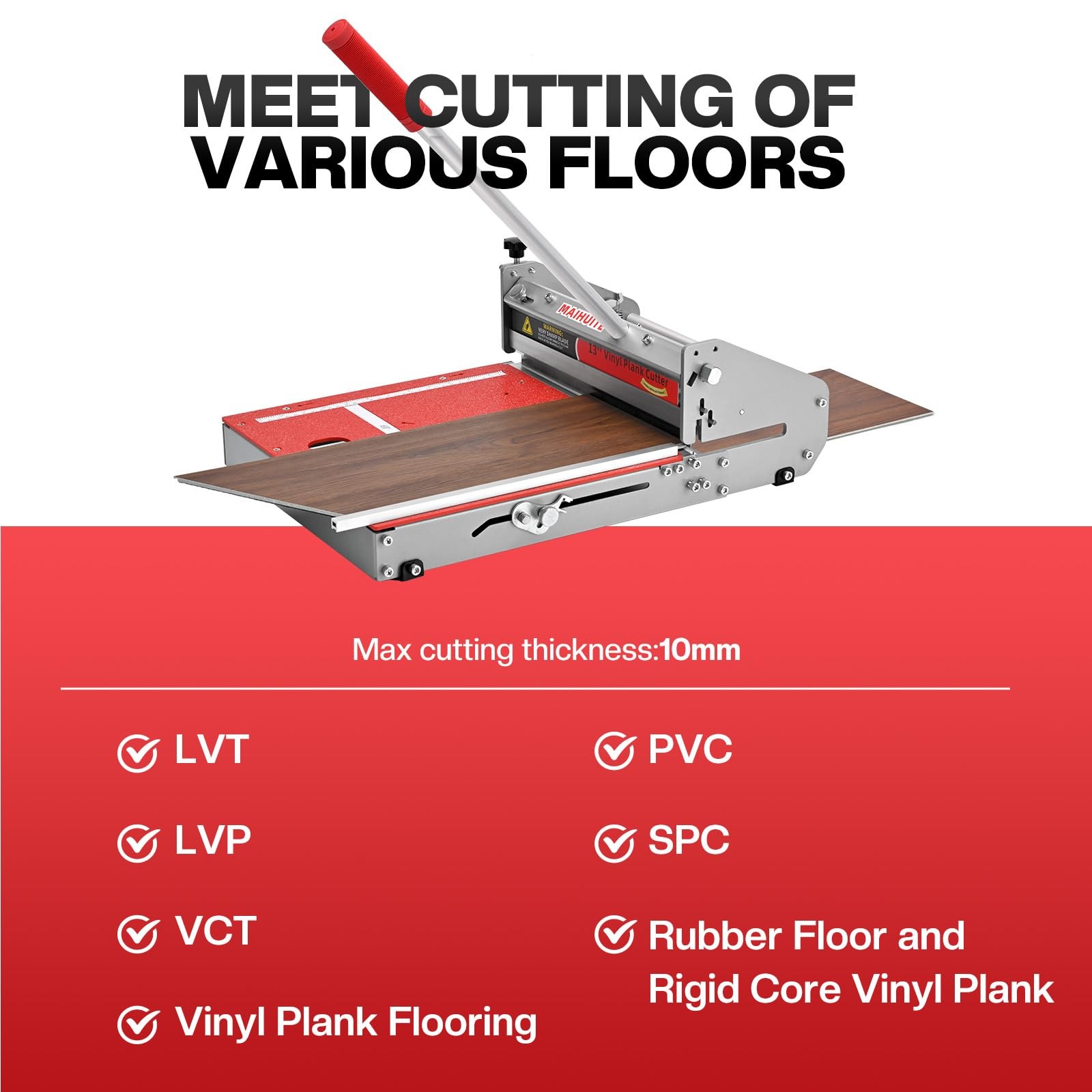 MAIHUITE 10mm Thick Floor Cutter - 13" Pro 330, Multi-functional