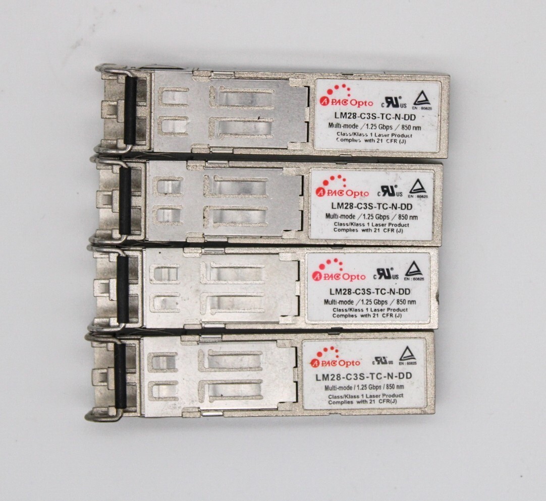 APAC OPTO LM28-C3S-TC-N-DD MULTI-MODE 1.25 GBPS 850nm GigE Lot of 4