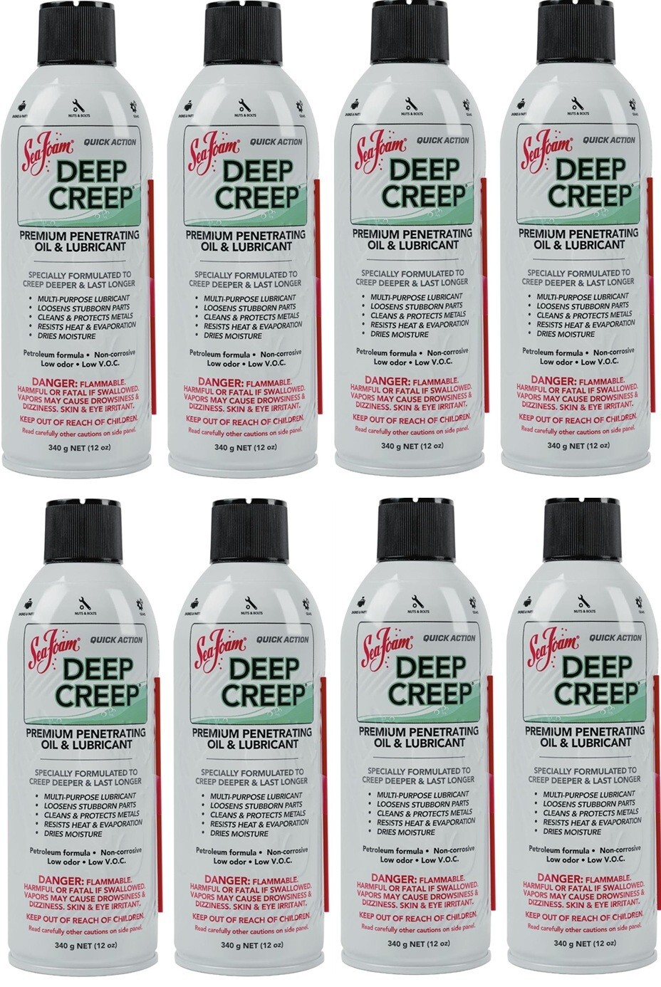 Sea Foam DC-14 Deep Creep 12 Oz Penetrating Oil and Lubricant - Pack of 8