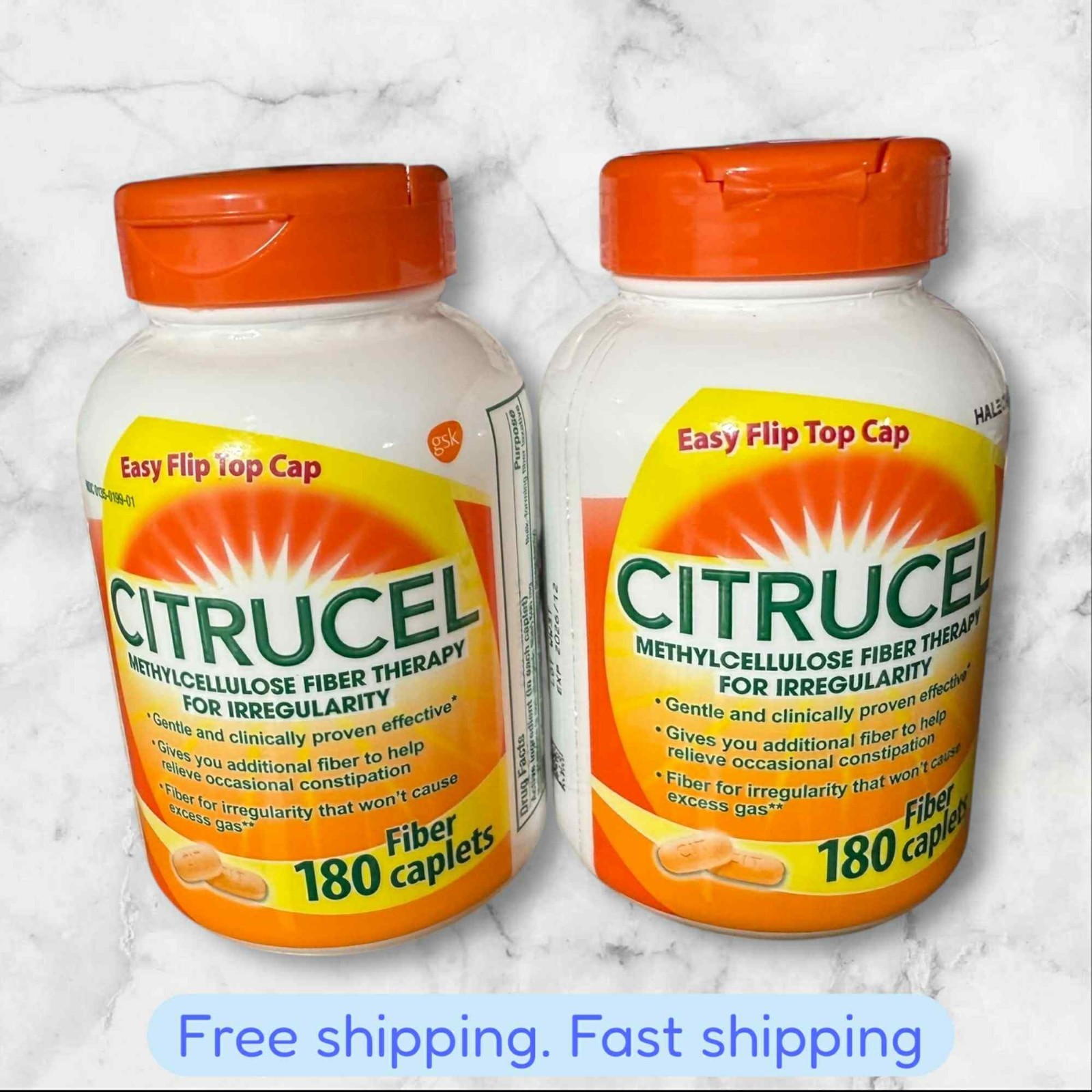 FOR 2 Citrucel 180ct Constipation Fiber Gut Gas Relief EXP12/2026+ NEW SHIP