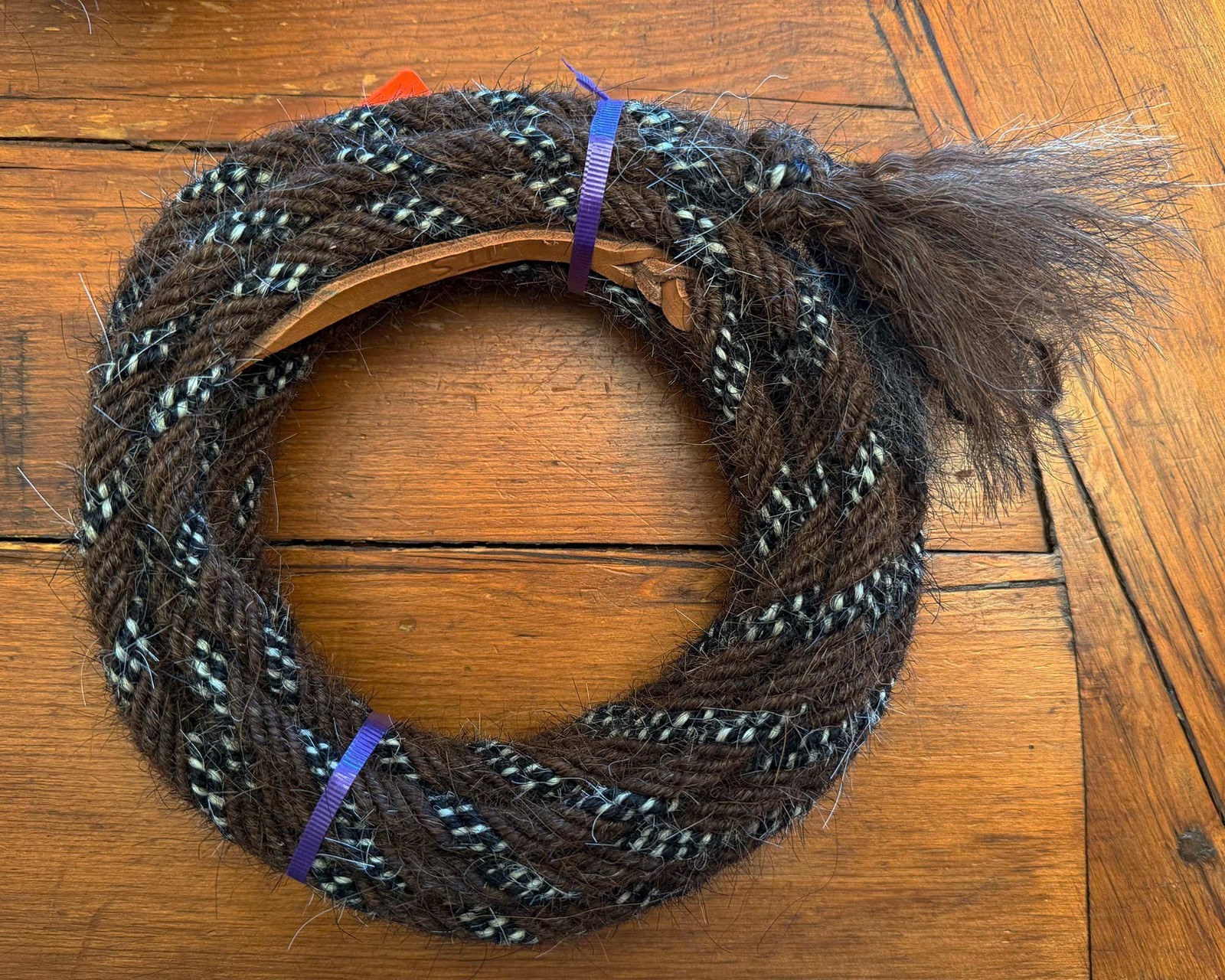 TOP END Tri- Color Tight 3/8" COWBOY VAQUERO  Mane Hair Mecate #2