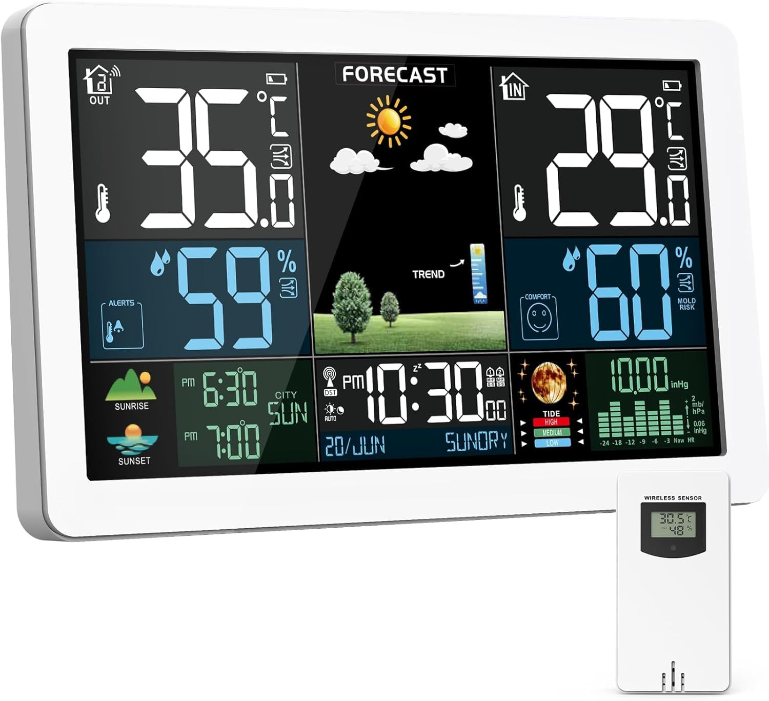 Weather Station Wireless Indoor Outdoor, Thermometer Wireless with Remote Sensor