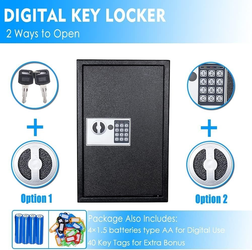 Key Box Wall Mount 40 Position Valet Digital Car Key Cabinet Lock Box with Code