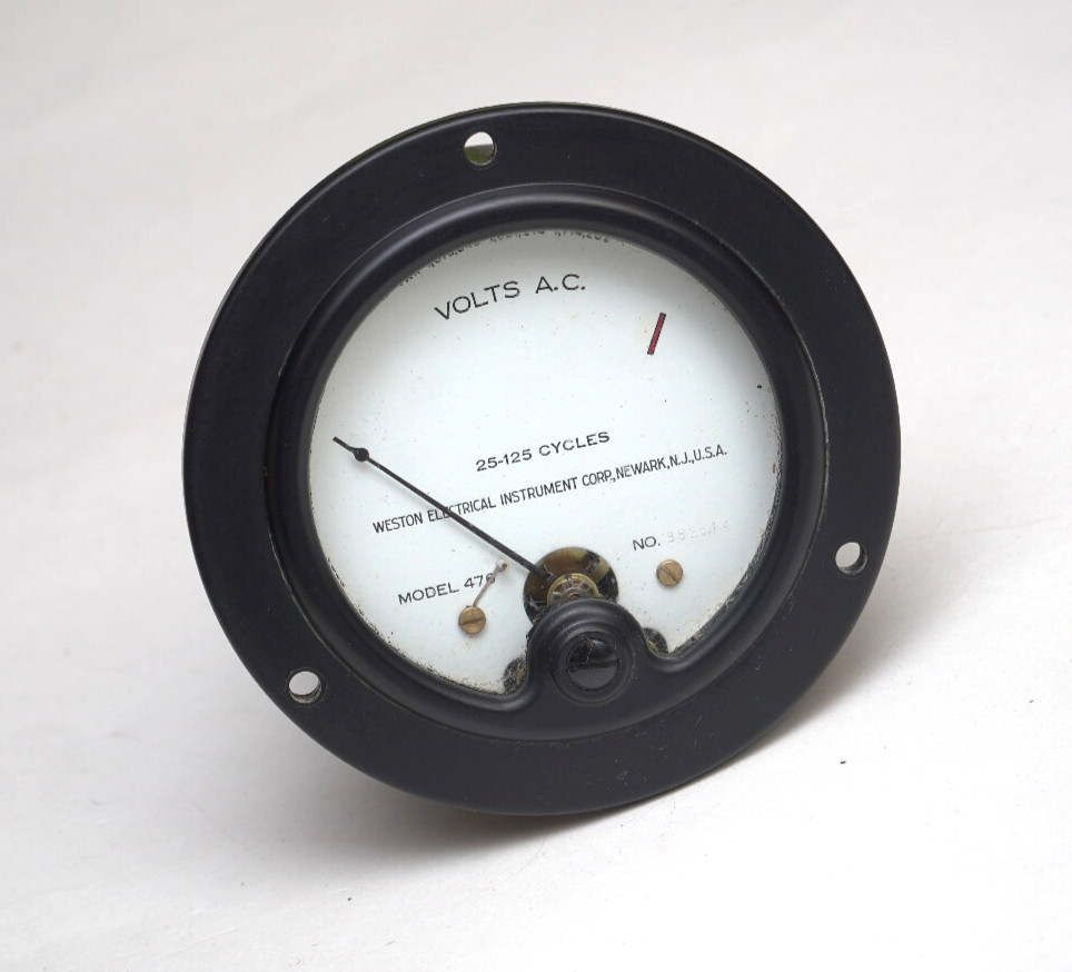 NOS Vintage Weston Electric Model 476 VM AC Volts Panel Meter