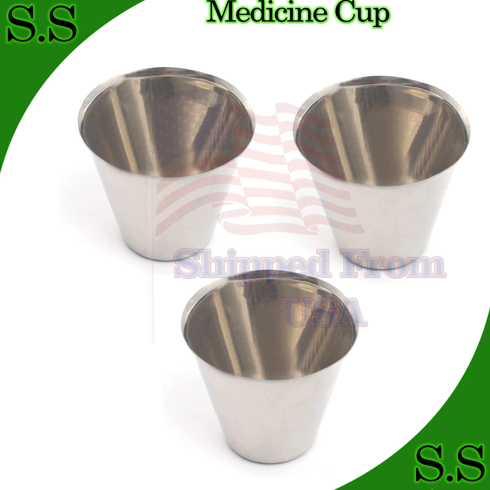 3 Stainless Steel Graduated Medicine Cup 60 Ml