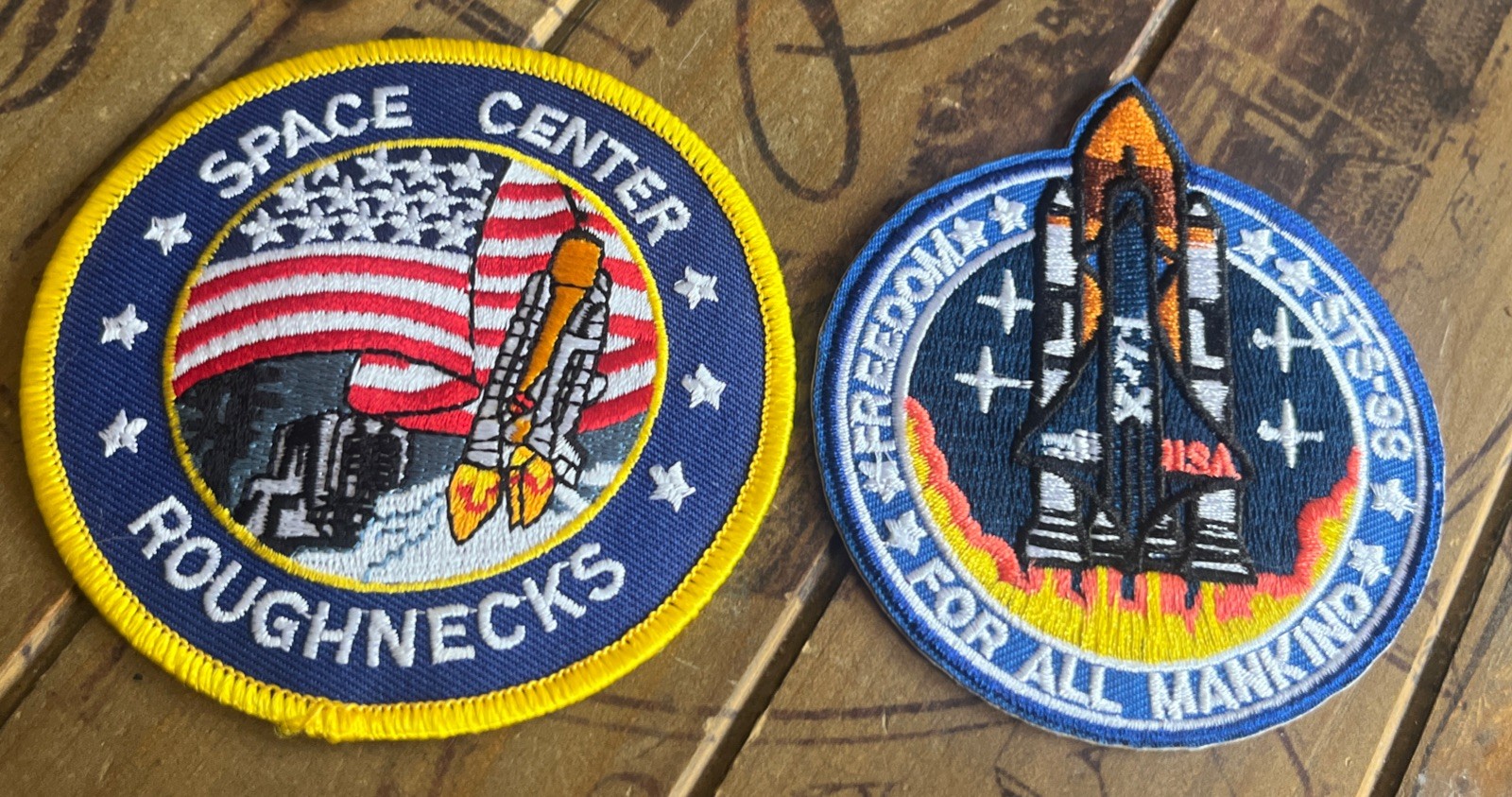 Armageddon Movie Freedom STS-98 & Roughnecks Logo patch Set of 2