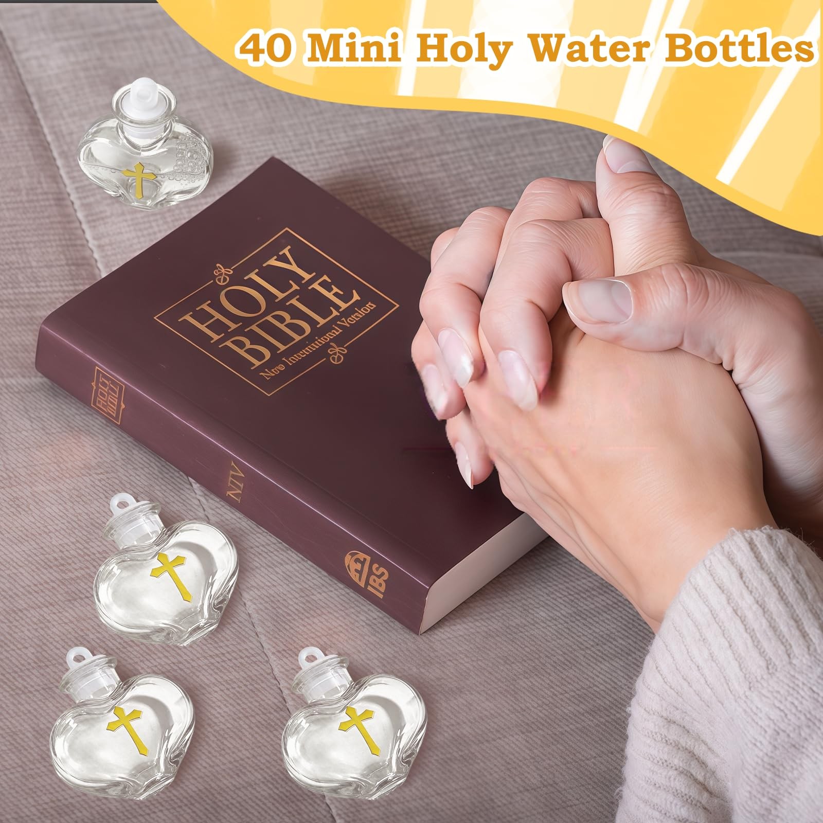 Small Plastic Holy Water Empty Bottles for Religious Gift 10 ml 40 PCS