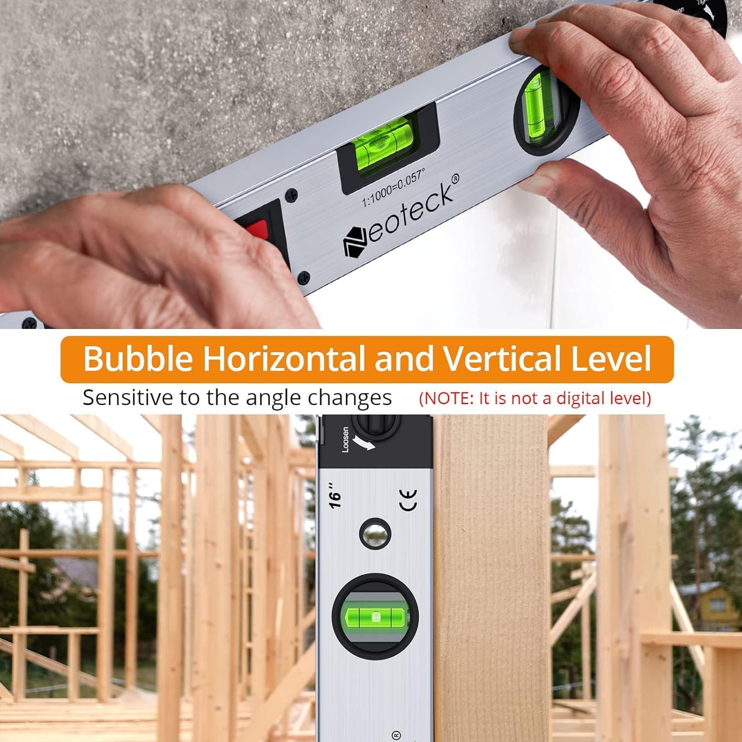 Lightweight Digital Angle Finder with Horizontal and Vertical Leveling Function