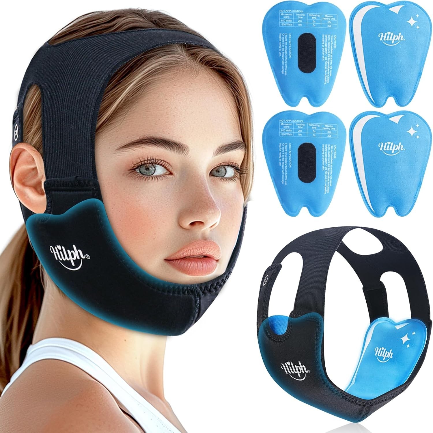 Wisdom Teeth Ice Pack Head Wrap w Pull-On Design for Longer Cold Therap