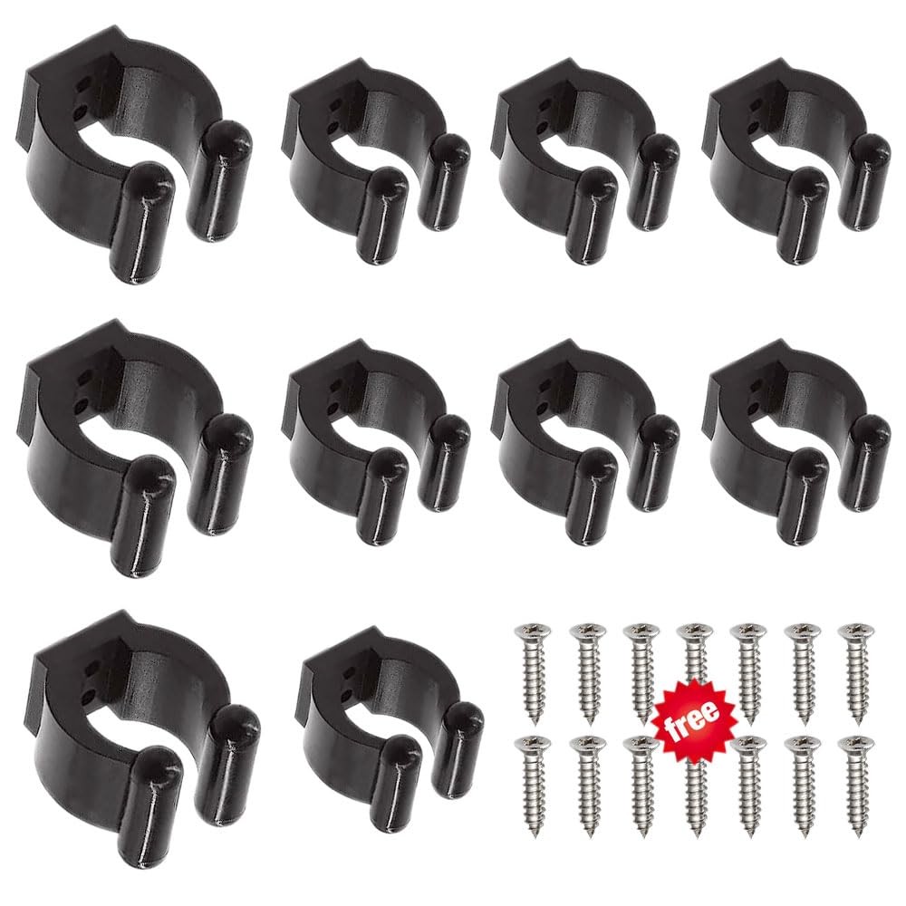 TRUSTORIC Pool Cue Holder, 10 Pieces Plastic Fishing Pole Rod Holder Clips - ...