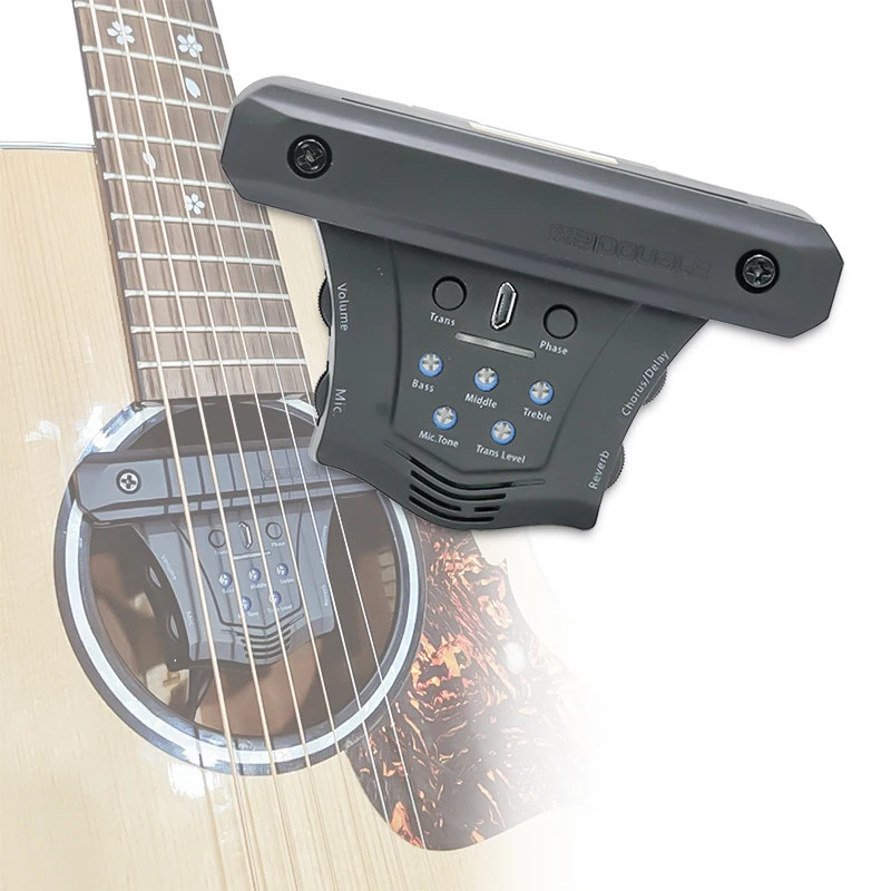 DOUBLE G0/G0 Pro Acoustic Guitar Pickup Chorus Delay ReverbSoundhole Mic Pickups