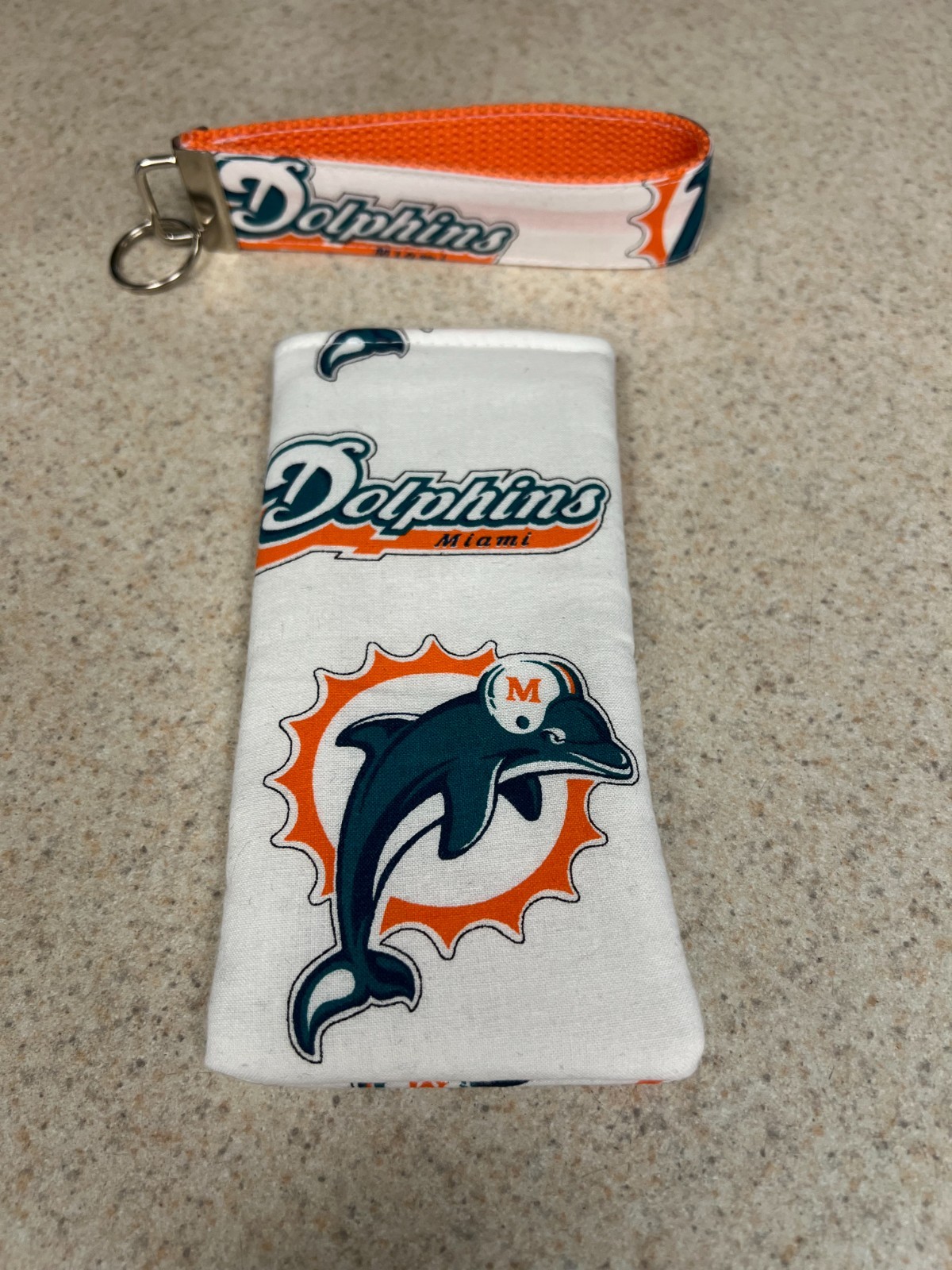 Sunglass Case & Key Fob Set - Miami Dolphins - Old School Style - NFL - New