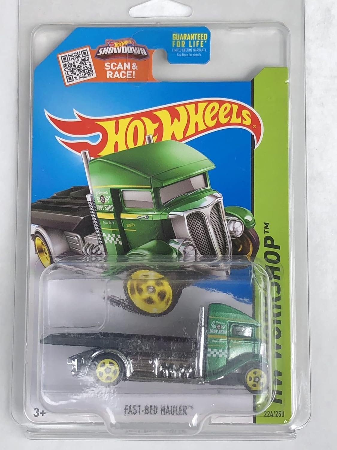 HOT WHEELS HW WORKSHOP ZAMAC 010 FAST-BED HAULER 224/250 SHOWDOWN SCAN & RACE