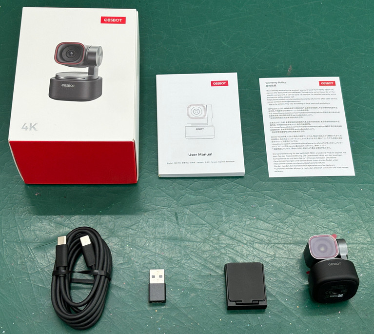 Open Box OBSBOT Tiny 3 AI-Powered Spatial Audio 4K PTZ Webcam
