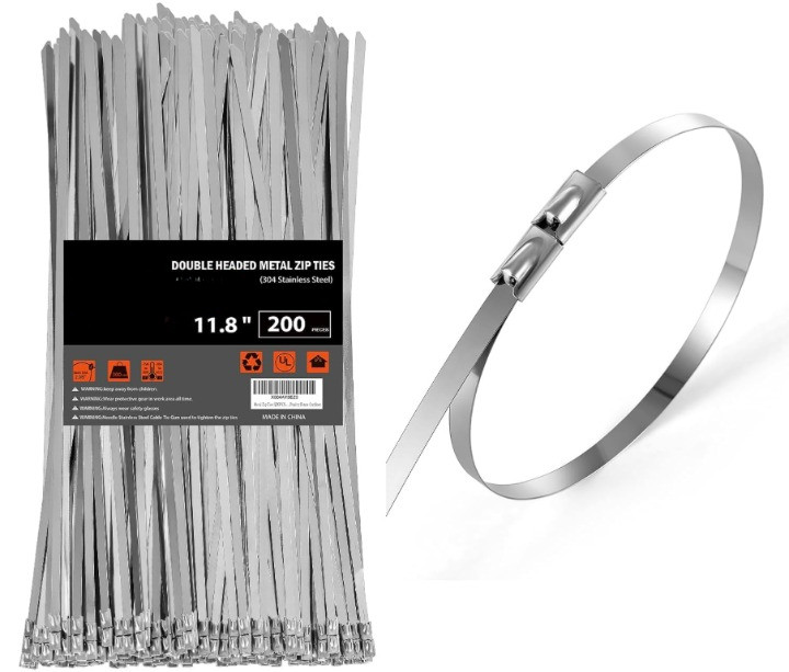 Bridas metálicas acero inoxidable 304 11,8” 300 lb uso industrial 200 piezas