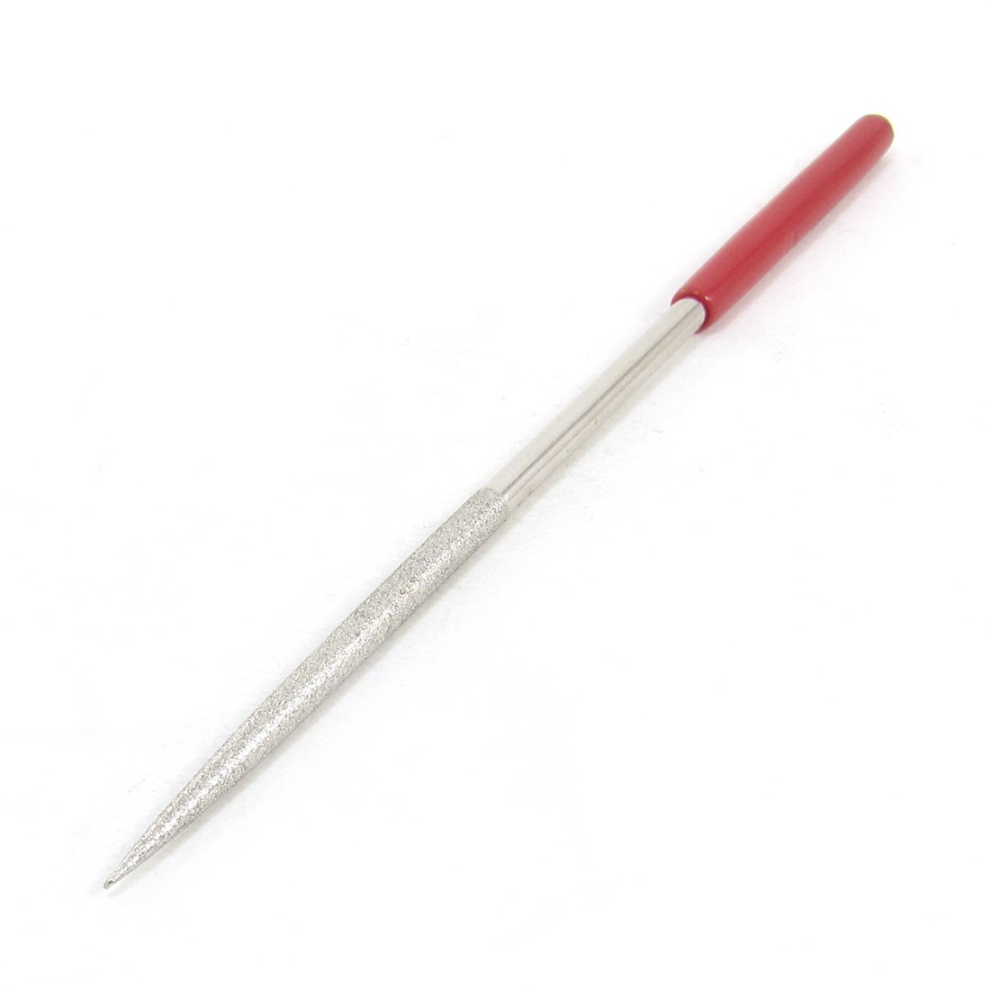 Red Plastic Handle Rock Diamond 5mm x 180mm Round Needle File New
