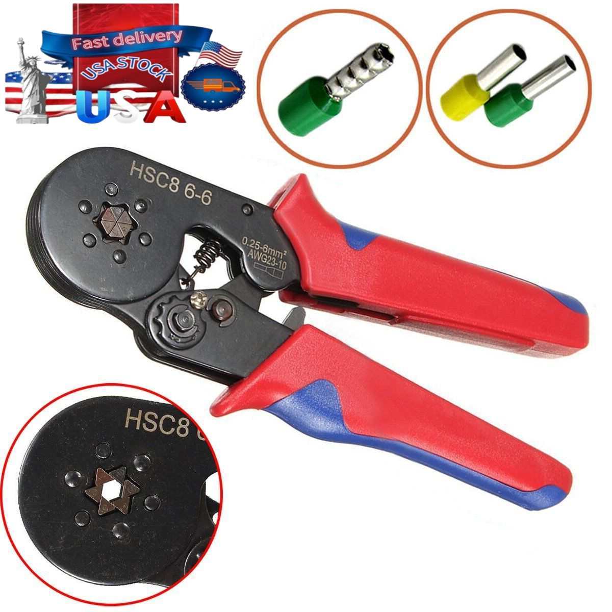 HSC8 6-6A SELF-ADJUSTABLE MINI-TYPE CRIMPING PLIER 0.25-6mm2 Pliers Hand Tools