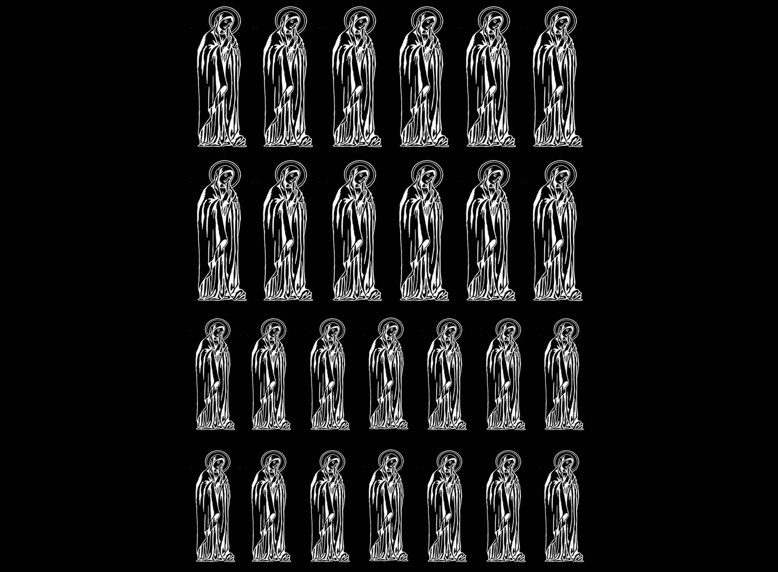 Madonna 26 pcs White Fused Glass Decals