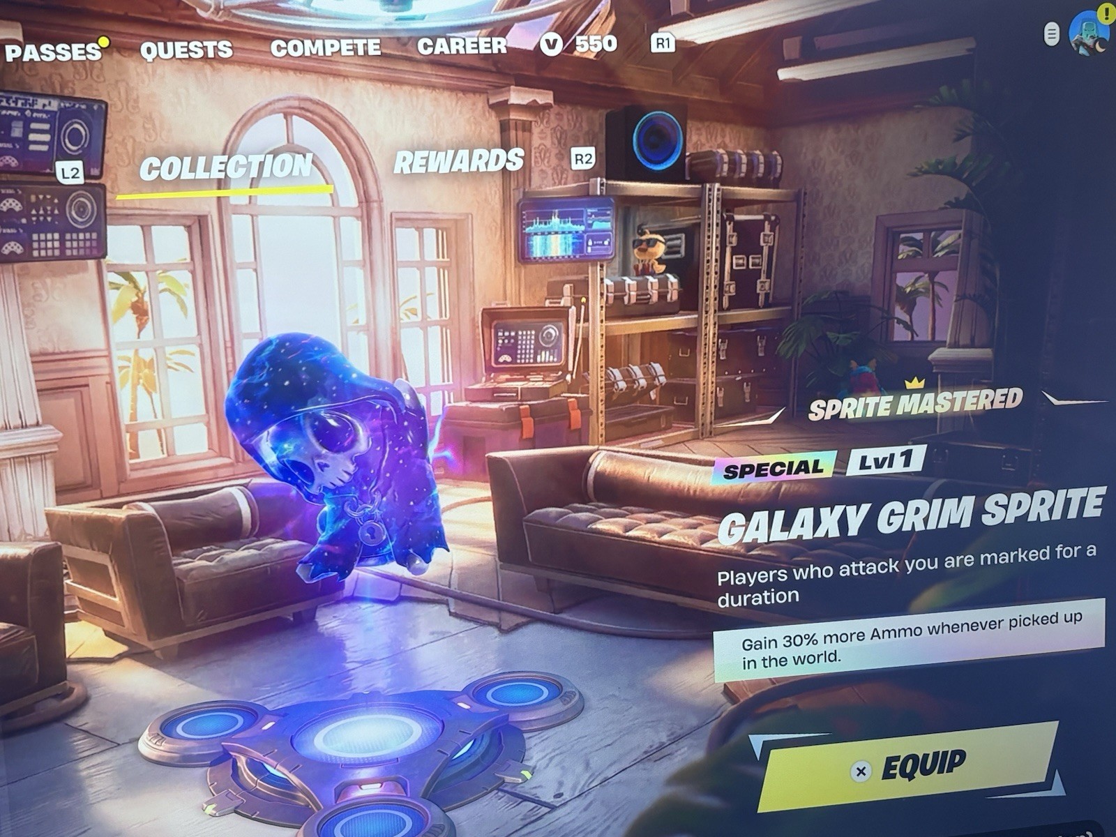 Fortnite Galaxy Grim Sprite Lvl 1 (yours to keep)