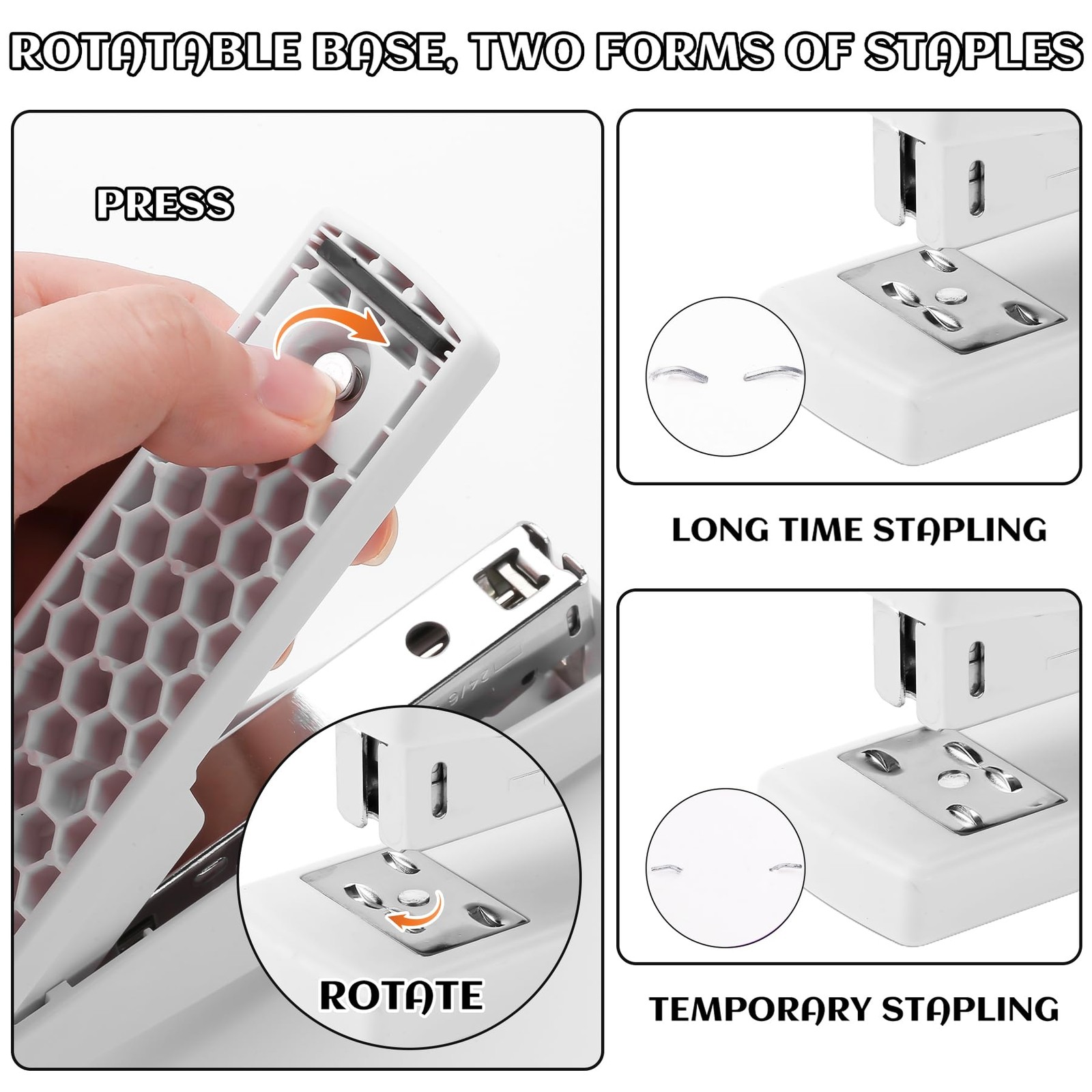 White Desk Accessory Kit Cute Office Supplies Set Desktop Stapler Set Include...
