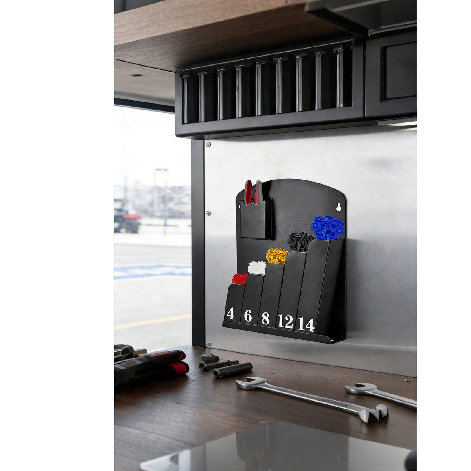 Cable Tie Holder Wall Mount Storage Rack For Zip Ties Workshop Garage Organizer