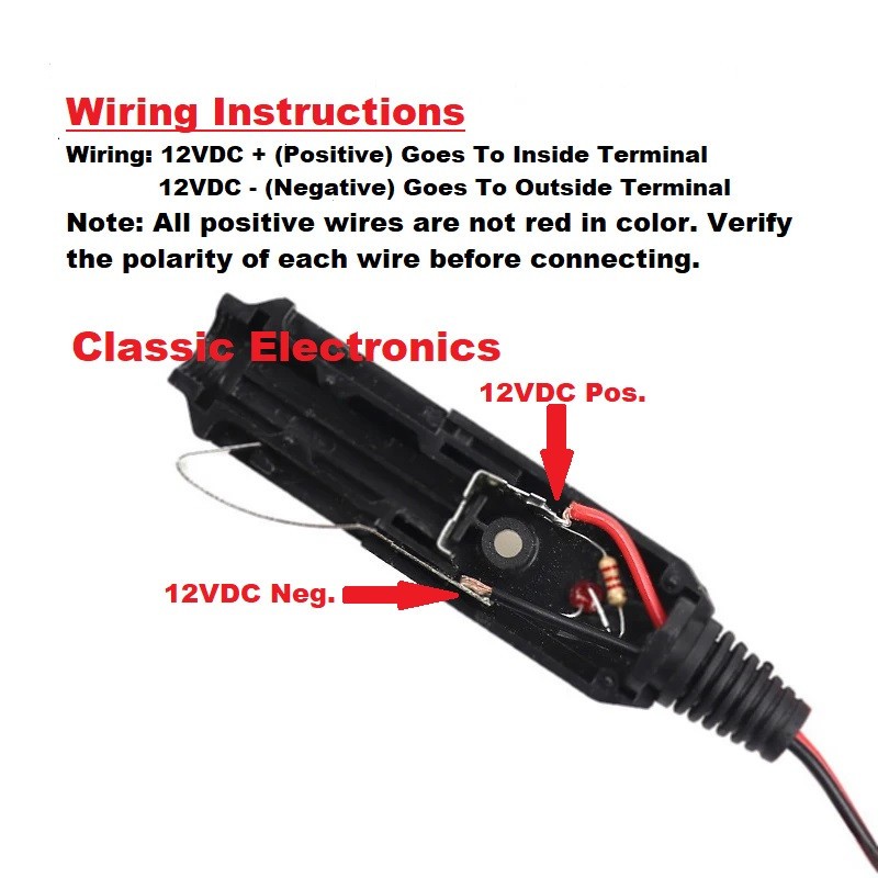 Accessory 12V DC Cigarette Lighter Replacement Plug With Fuse & Power LED