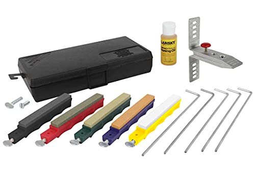 Stone Sharpening System, for kitchen, outdoor, Includes extra-coarse, coarse, me