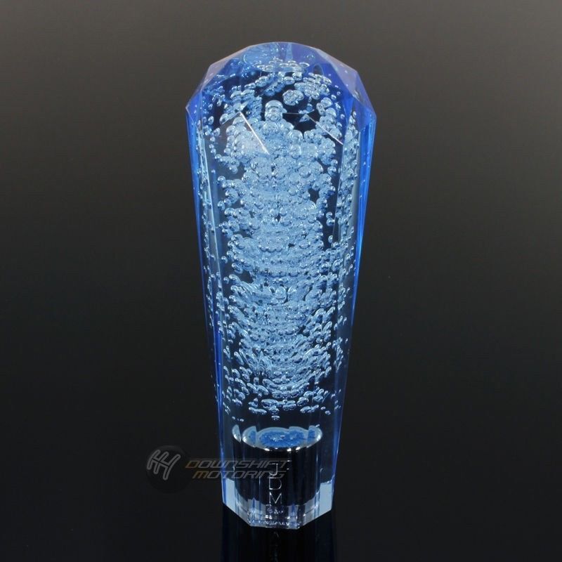 JDM VIP Diamond Crystal Manual  Bubble Shift Knob 150mm BLUE For Chevrolet