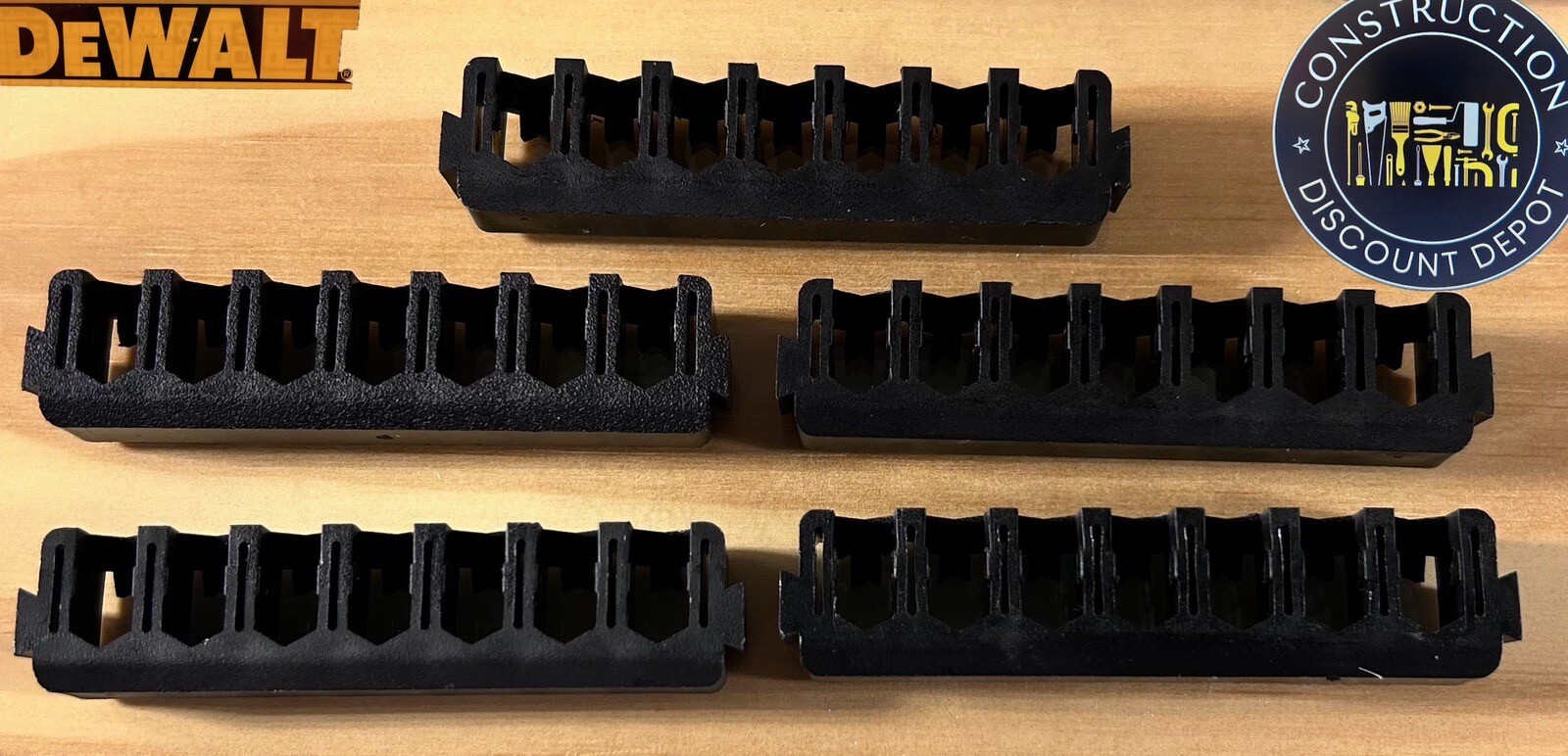 5 DEWALT Tough Case Insert Bit Holder Racks Bit Storage Holder 1" Bits
