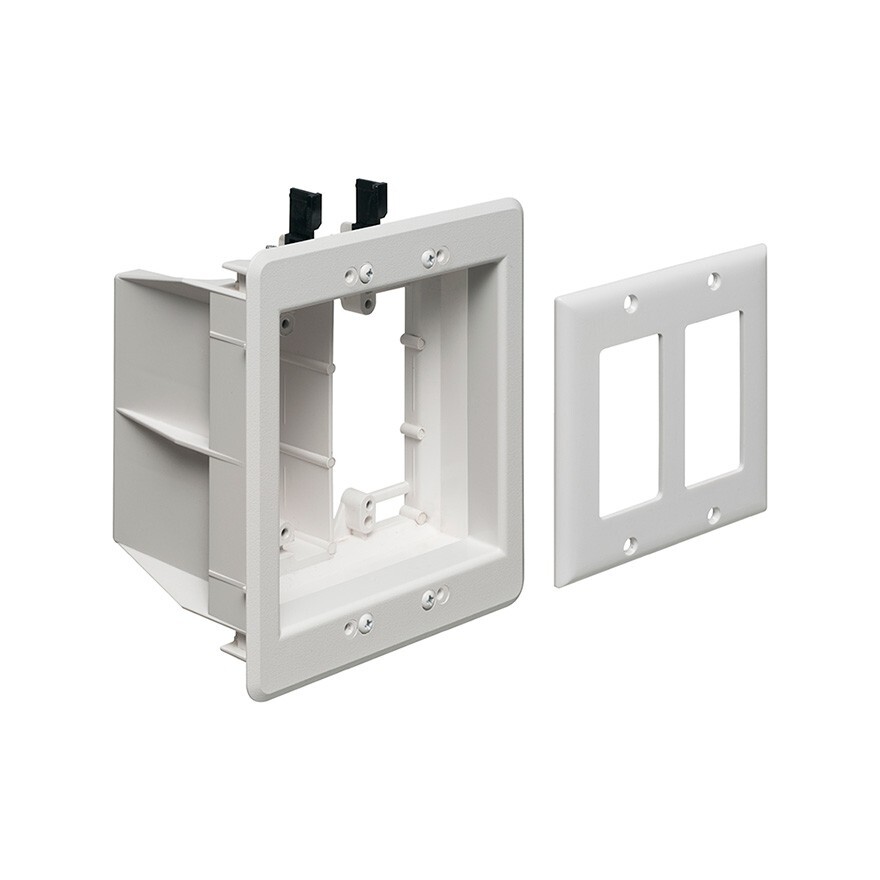 *OPEN BOX* Arlington® TVBU505 2-Gang Recessed Power Low-Voltage TV Box™ (White)