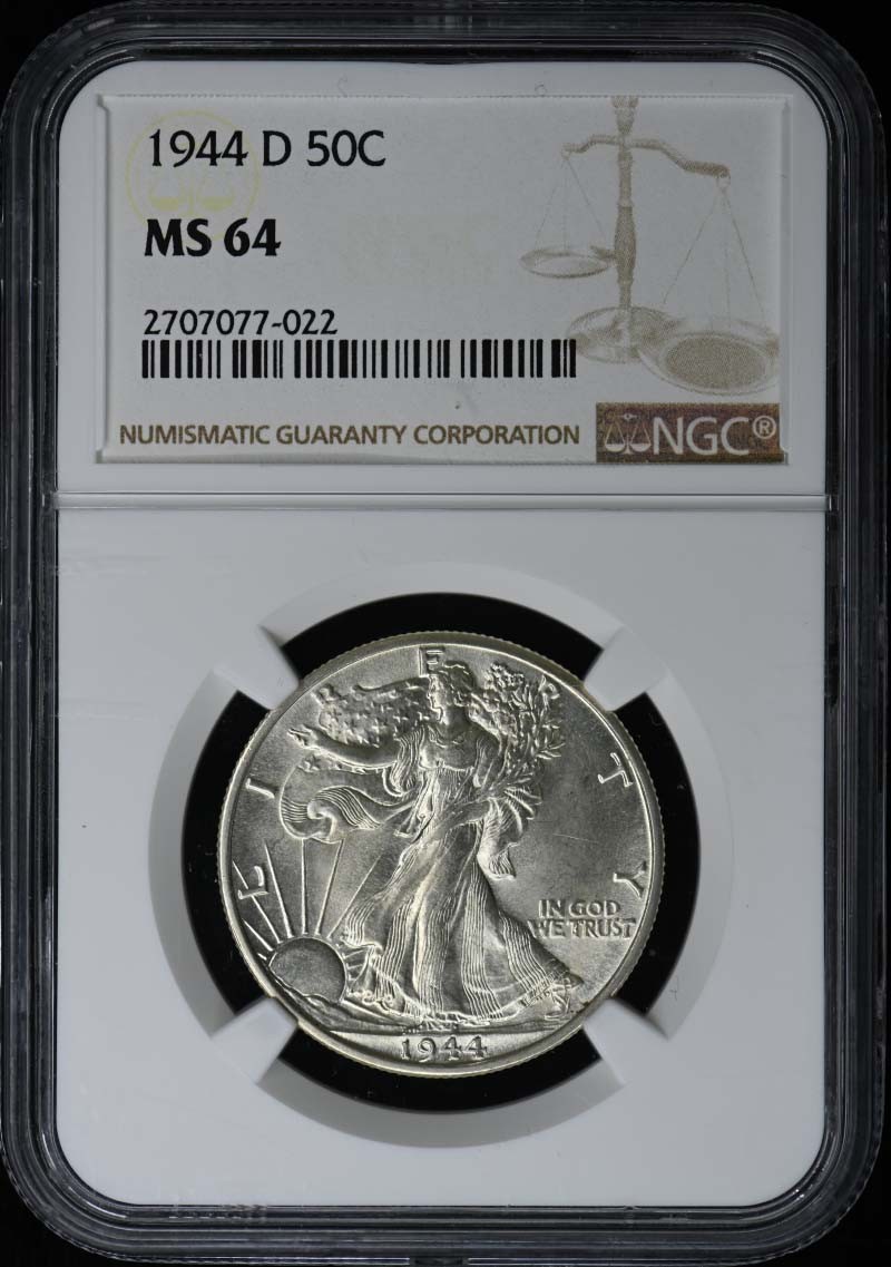 1944-D Walking Liberty Half Dollar 50C NGC MS64