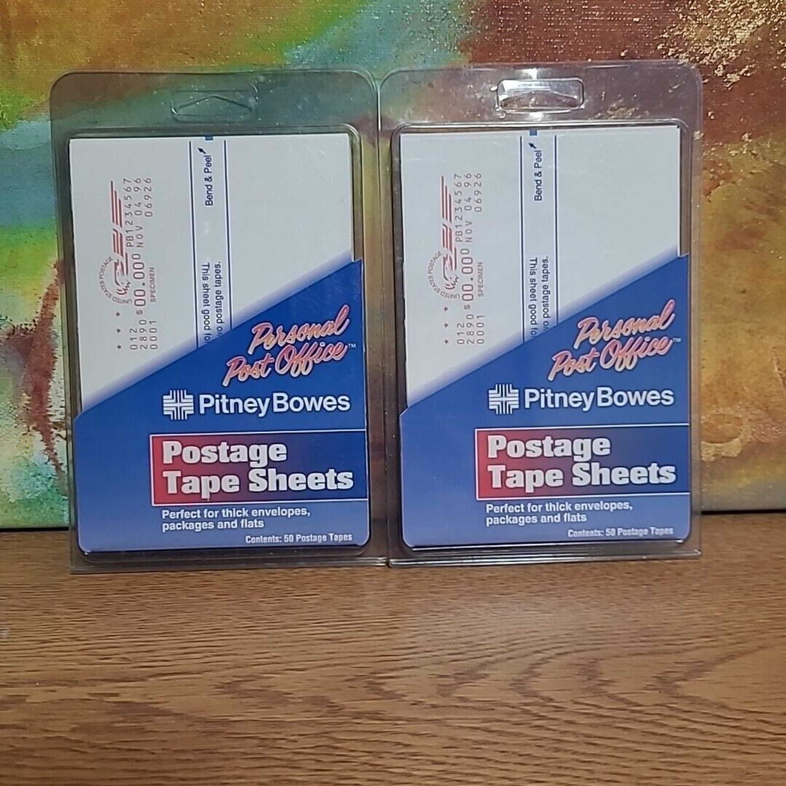 STAMP SHEETS Pitney Bowes Postage Meter White Pack 50 Lot of 2 - 100 Total