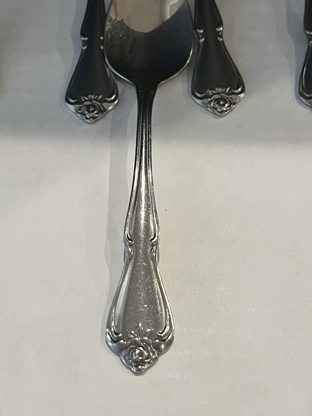 Rogers Arbor Rose Teaspoons Stainless Glossy $3 Each Pc, 6”