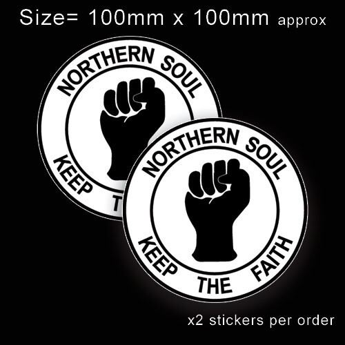 2 X NORTHERN SOUL STICKER VINYL DECAL MOD SCOOTER CAR WINDOW BUMPER SOUL LARGE